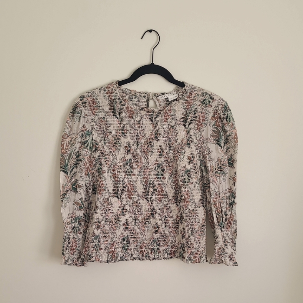 Veronica Beard Kali Smocked Top Size 12